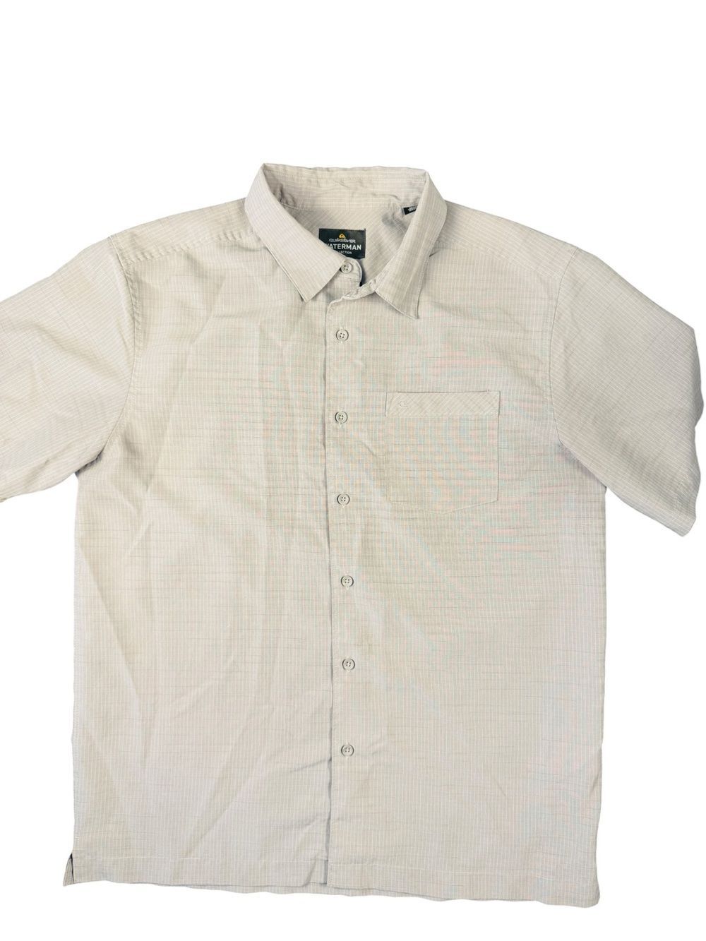 Quiksilver Waterman Comfort Fit Button Front Shirt Men's Tan Plaid Modal